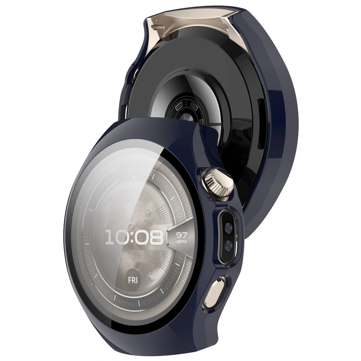 Etui z wbudowanym szkłem Bizon Case Watch Adamo do Huawei Watch 5 46 mm